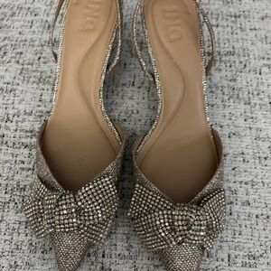 Elegant Silver Women's Slingback Heels